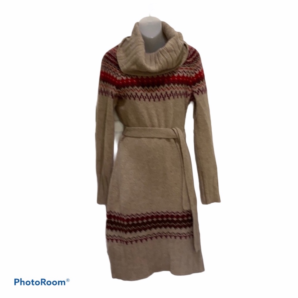 Moda Int. Cowl neck sweater dress with belt medium